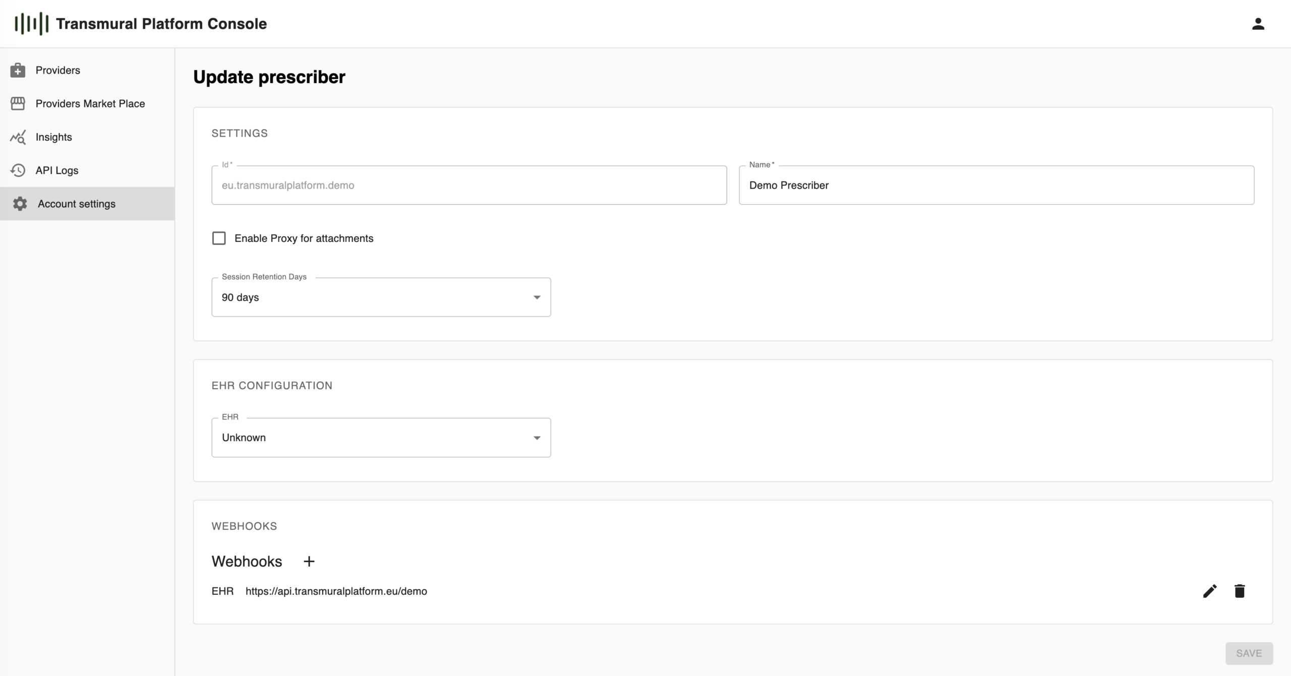 Full Control for Prescriber Administrators in the Transmural Platform
